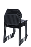 Flash Furniture 5 Pack HERCULES Series 661 lb. Capacity Black Stack Chair with Air-Vent Back and Black Powder Coated Sled Base